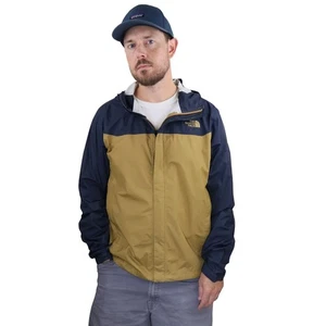 The North Face Venture Rain Jacket Mens Large Blue Brown Hooded Lightweight Coat - Picture 1 of 15