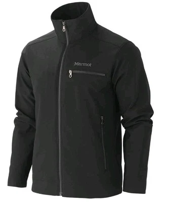 Chaqueta grande para hombre Marmot negra Eastside Softshell Performance abrigo con cremallera completa Foto 1 de 4