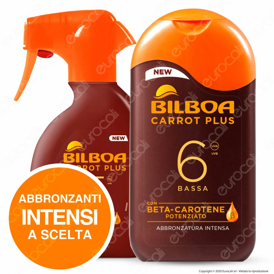 Bilboa Latte Solare Spray Carrot Plus Abbronzante Pelle Scura SPF 15 6 a Scelta