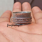 Solid 925 Sterling Silver Wide Band Spinner Ring Meditation Statement Ring Y80