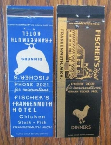 FRANKENMUTH, MICHIGAN STREICHHOLZSCHACHTELUMSCHLÄGE: FISCHER'S FRANKENMUTH HOTEL RESTAURANT D - Bild 1 von 2