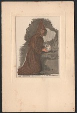 Holy card de seda antique de San Francisco de Asis estampa santino image pieuse 