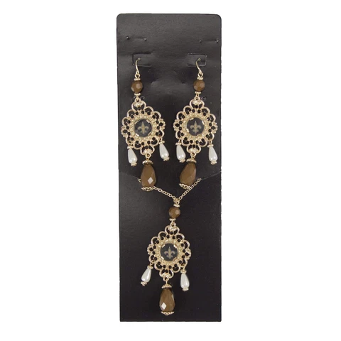 Littlearth Women's NFL New Orleans Saints Baroque Necklace & Earring Set, One Cover
