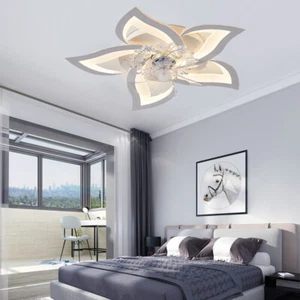 Nordic Metal Dimm LED Ceiling Fan Lamp Multi-Head LED Flush Mount Light Fixture - Picture 1 of 6