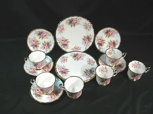 Crownford Queen's Fine Bone China Mittagessen Teller, Tassen & Untertassen insgesamt 15 Teile - Bild 1 von 12