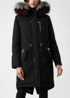 Parka para mujer Mackage Rena DXR sarga única precio de venta sugerido por el fabricante $1,490 ribete de piel ¡NUEVA CON ETIQUETAS! Foto 1 de 4