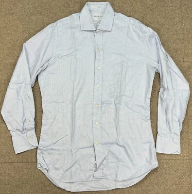 Ledbury Fine Shirting Slim fit Mens Polka Dots Long Sleeve Dress Shirt Size 16.5 - Image 1 of 4