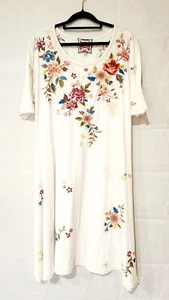 Johnny Was Adele Drape Tunic Dress Size Large AU 12 / US 8-10 Boho Floral Beachy - Picture 1 of 13
