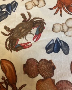 Kaufman FISHERMAN'S CATCH Seafood Print Cotton Quilt Fabric BTY Lobsters W1 - Picture 1 of 6