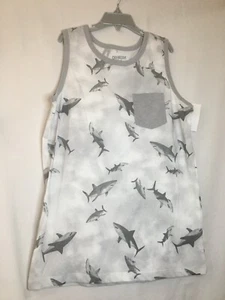 New Oshkosh Boys Shirt Shark Tank Top gray many sizes - Picture 1 of 6