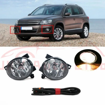 Pair Driving Lamp Fog Lights Bulb Wire Harness e For Volkswagen Tiguan 2012-2016 - Imagem 1 de 4