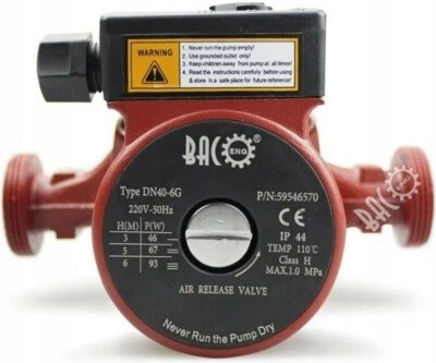Bacoeng DN40-6G Circulation Pump for Central Heating 220v - 50Hz Stainless Steel