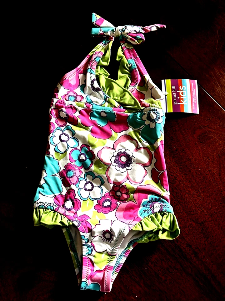 NUEVO CON ETIQUETAS 3T Granate Hill Traje de Baño de Una Pieza con Volantes Verdes Fluttery ÚLTIMA TALLA Foto 1 de 3