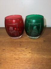 Partylite Holiday Tealight Christmas Tree And Snowman Holders Red & Green