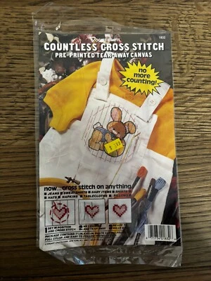 Vogart Crafts Countless Cross Stitch Tear Away Canvas Bunnies Heart Design - Image 1 of 3