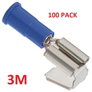 PAQUETE DE 100 - 3M MUJER - MACHO ADAPTADORES PIGGY-BACK AZUL 22-18GA .250" #3M119B-100PK - Imagen 1 de 2