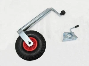 Rueda y abrazadera de jockey para caravana de alta resistencia 48 mm (llanta de metal para remolque neumático) - Imagen 1 de 13