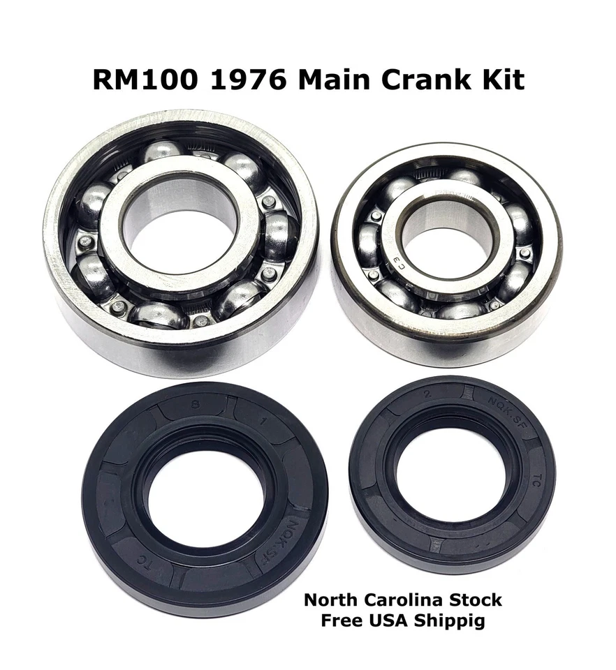 Kit de cojinetes y sellos del eje de la manivela principal RM100 76 Suzuki 09262-20073, 09262-25049 Foto 1 de 1