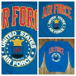 awesome vintage USAF Air Force Sweatshirt M military jet plane boeing - Picture 1 of 7