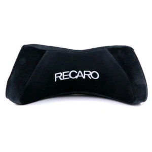 1X RECARO Negro Suave Felpa Cabeza Almohada Asiento Soporte Reposacabezas Cojín Reposacabezas - Imagen 1 de 11