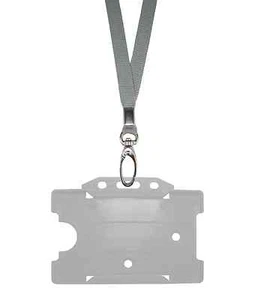 Silbergrau Ausweis Halsband Schlüsselband Metallclip und durchsichtiges Kartenabzeichen Pass Halter - Bild 1 von 1