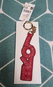 Michael Kors Studded Leather LOVE Bag Charm FOB Ultra Pink Gold NWT - Picture 1 of 6