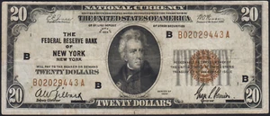 FR.1870-B 1929 New York $20 Federal Reserve Bank Note VF - Picture 1 of 2