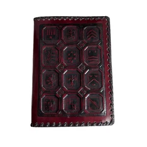 Journal Jacket Italy Embossed Leather Medieval Design & Blank Note Book USA 9.5” - Bild 1 von 13
