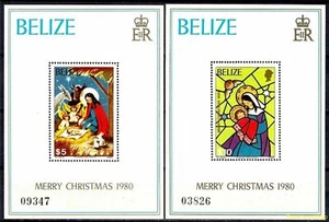 Belize/Honduras 1980 Christmas Nativity Madonna/Child Donkey Rabbits 2 x m/s MNH - Picture 1 of 1
