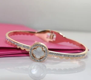 18K Rose Gold Filled 13mm Bracelet 7" Graducation Birthday Sister Mother /311F - Picture 1 of 5