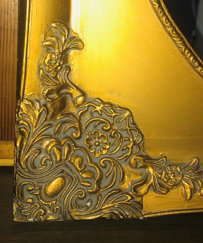 International Bazaar Vintage Gold Gesso Oval Mirror 23.5x19.5 In Cover