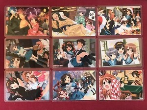 Melancholy of Haruhi Suzumiya Lot Of 9 Jumbo Plate Card Bandai Cards