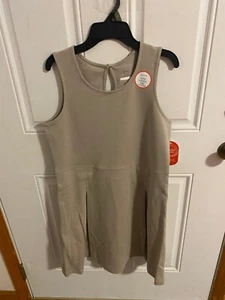 NEW GIRLS SIZE 16 WONDER NATION SCHOOL UNIFORM STRETCH PLEATED KNIT JUMPER DRESS - Picture 1 of 7