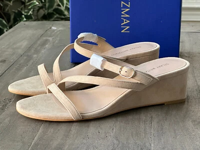 Stuart Weitzman Align II Buckle Wedge Golden Beige Sandal Women’s US Size 7.5B - Image 1 of 4