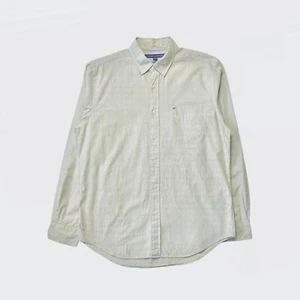 Tommy Hilfiger Classic Fit Striped Pocketed Logo Long Sleeve Shirt - Size M - Picture 1 of 5