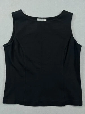 KATE HILL Womens 8 Black Tank Top Woven Blouse Sleeveless Shirt Work Ladies - Image 1 of 4