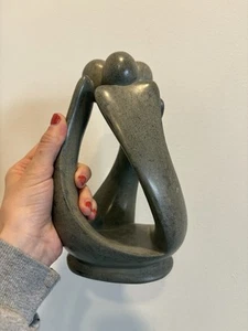 Estatua escultura abstracta de jabonera tallada estilo moderno de mediados de siglo - Imagen 1 de 13