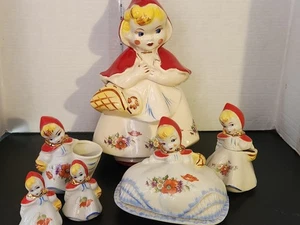 Vintage Rumpf Rotkäppchen 6-teiliges Set Keksdose Butterdose + mehr - Bild 1 von 12