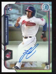 Francisco Lindor 2015 Bowman Chrome Auto #d /499 Rookie Refractor New York Mets - Picture 1 of 2