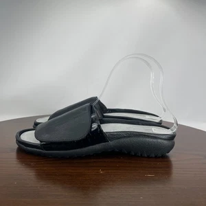Naot Ipo Sandals Womens 39 / 8 Soft Black Leather Comfort Open Toe Slip On Slide - Picture 1 of 16