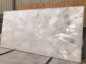 Crystal Selenite Stone Dining Table Top Handmade Kitchen Slab Furniture Home Dec - Picture 1 of 4