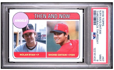2018 Topps Throwback Thursday Nolan Ryan / Shohei Ohtani RC PSA 9 - Image 1 of 3