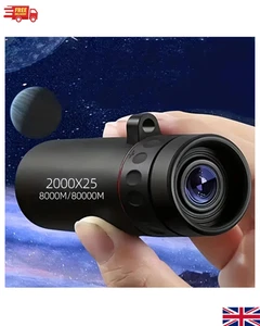 2000X25 Hd Monocular Telescope - Compact, Portable Scope For Hunting, Travel, Co - Picture 1 of 12