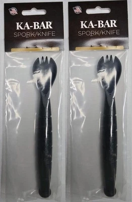 (2) Ka-Bar Tactical Spork Fork Spoon Knife Camping Made In The USA KaBar 9909 - Image 1 of 2