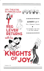Reg Lever Returns With His Knights Of Joy Spa Theatre Scarborough 1953 Programme - Picture 1 of 2