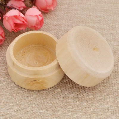 Round Storage Box Wooden Personalized Ring Bracelet Necklace Gift Box New 1pc - Image 1 of 4