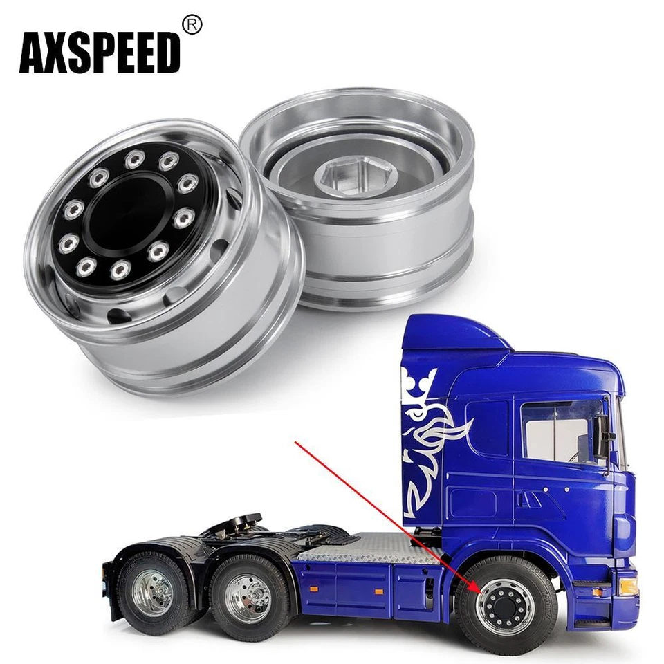 AXSPEED Aluminium LKW Rad Vorne Felge Hex Hub für Tamiya 1:14 Traktor LKW RC Car - Bild 1 von 4