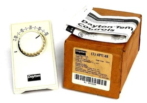 NIB DAYTON 4PU48 HEATING CONTROL RANGE 50-90 DEGREES SINGLE STAGE DPST - Picture 1 of 3