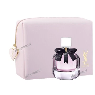 Juego de regalo de 2 piezas {YSL} Beaute bolsa de maquillaje rosa claro bolsa MON PARIS + miniatura EDP Foto 1 de 4