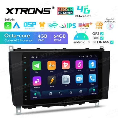 Car Radio Stereo GPS Sat Navi Octa Core 4+64GB Android 14 For Benz CLK-A209 C20 - Image 1 of 4